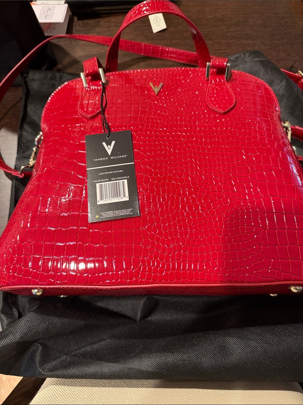 Vanessa Williams Red Croc-Embossed Satchel